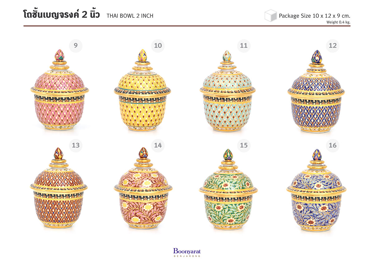 โถเบญจรงค์ 2 นิ้ว