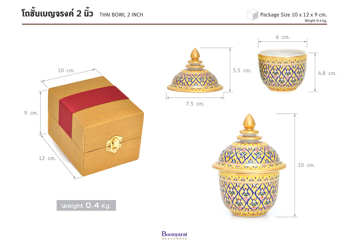 โถเบญจรงค์ 2 นิ้ว