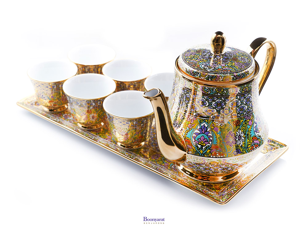 Benjarong mini coffee set souvenir