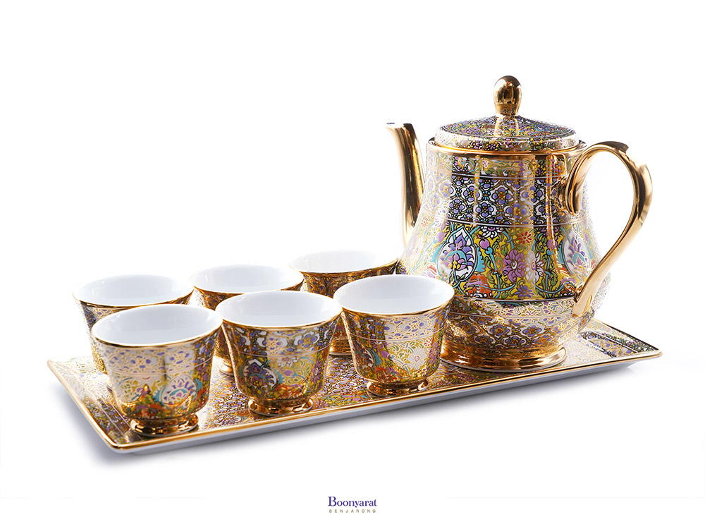 Benjarong mini coffee set souvenir