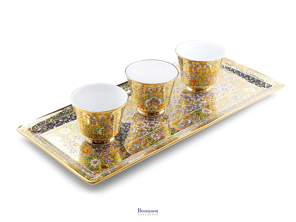 Benjarong mini coffee set souvenir