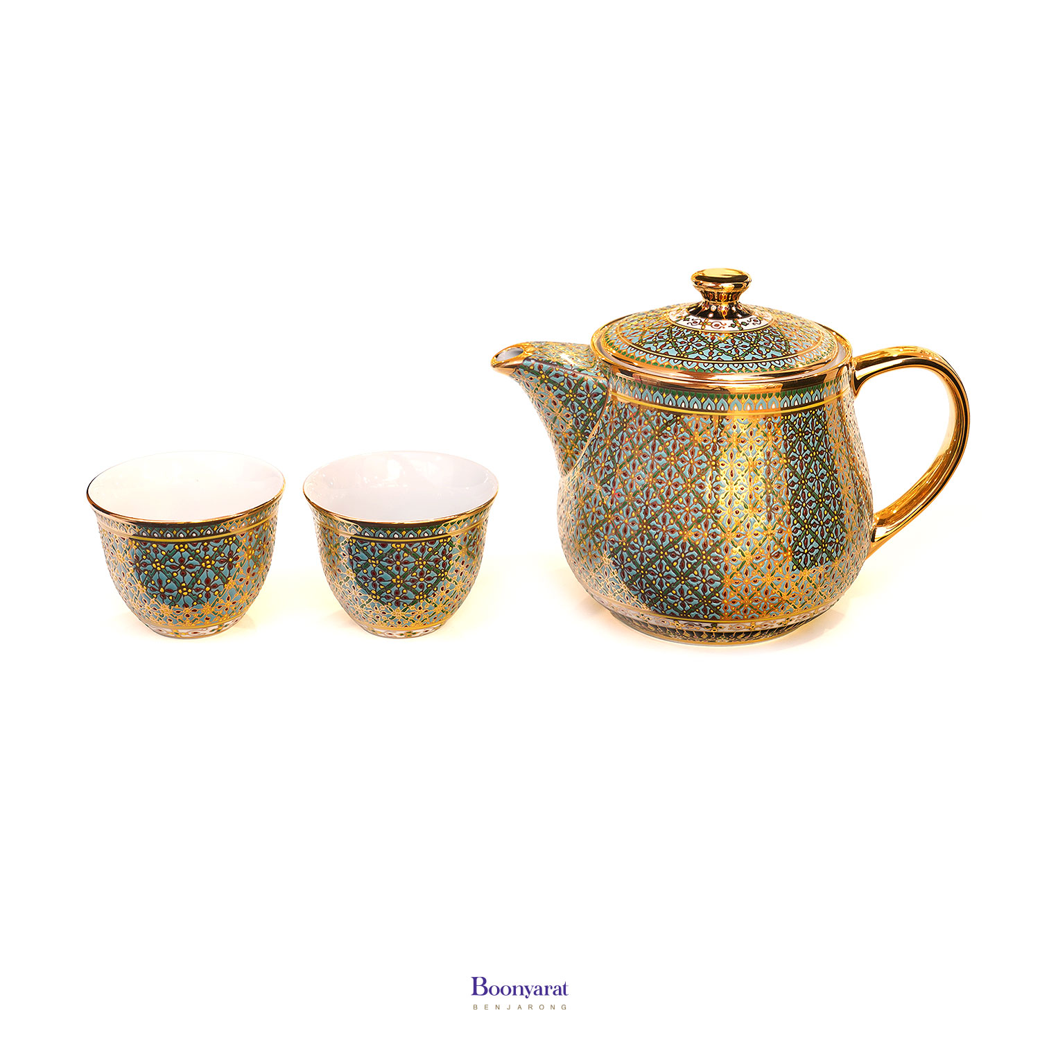 Teaset with cup hand-painted