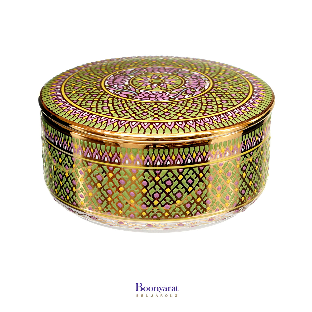 circle jewelry box  benjarong