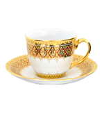แก้วกาแฟเบญจรงค์หูหวาย ครึ่งลาย ลายเขี้ยวยักษ์ แก้วกาแฟเบญจรงค์หูหวาย ครึ่งลาย ลายเขี้ยวยักษ์