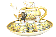 Elephant tea set in Jak-Kree pattern