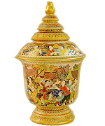 7 Inch Pra-Ya-Kru-Juk-Tad thai benjarong jar Song-Karn culture