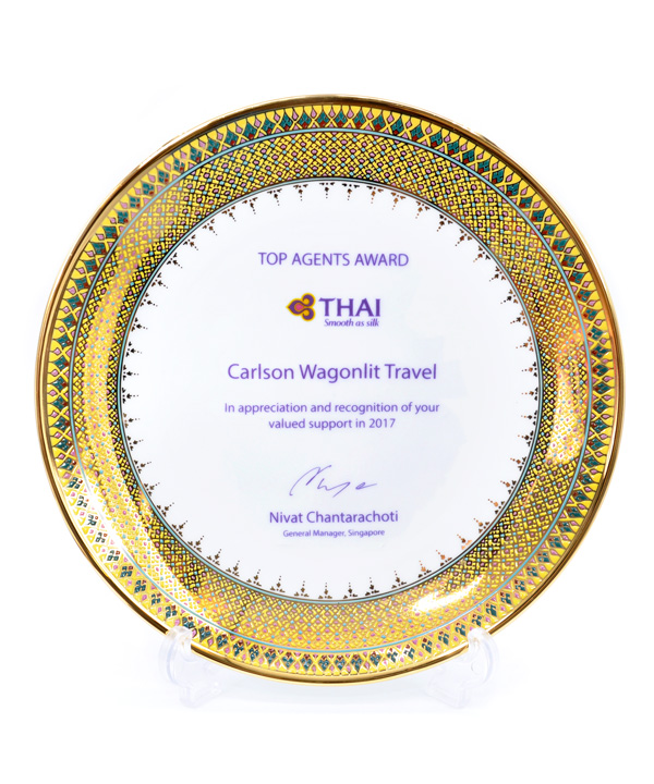 Show plate order by Thai Airway