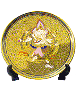 12 Inches show plate with Ganesh on Bua-Sa-Wan pattern