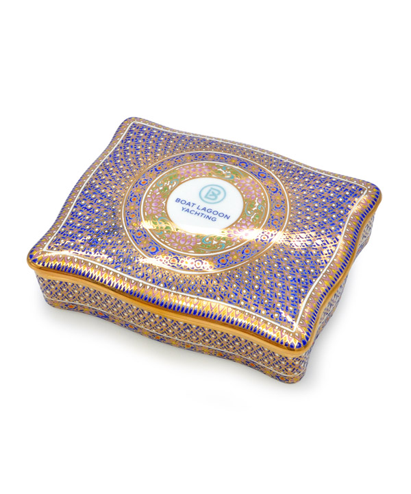 Benjarong jewelry box, Bone China trinket box