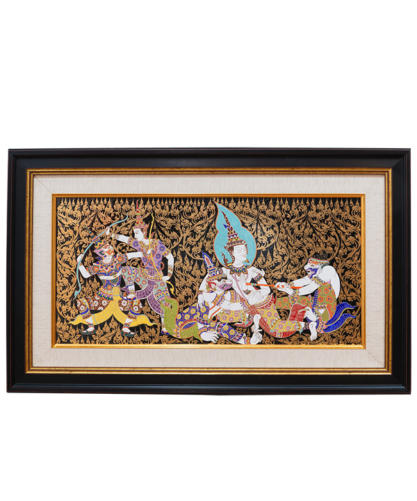 Benjarong hand painted Ramayana story No.3