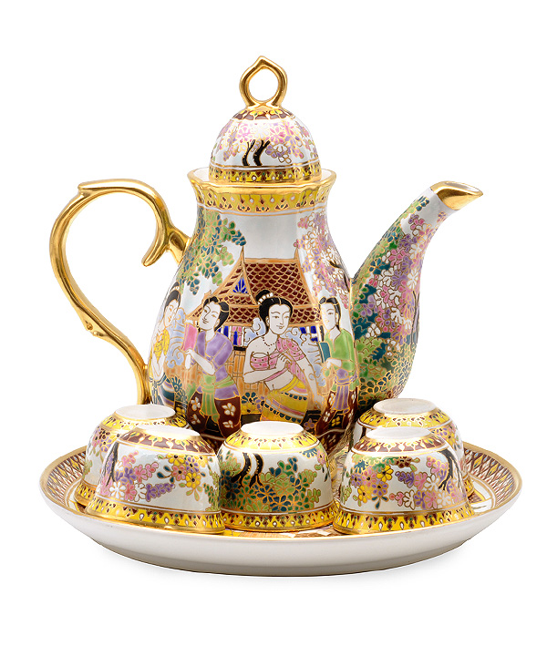 Cherry tea set, medium size in water festival