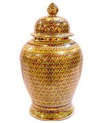 Ginger Jar 12 inch Key-Yark pattern shiny skin.