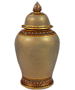 13 inch Ginger jar Yod-Tien pattern, matte skin.