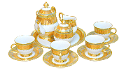 Benjarong coffee set 4 Yod-Tian pattern