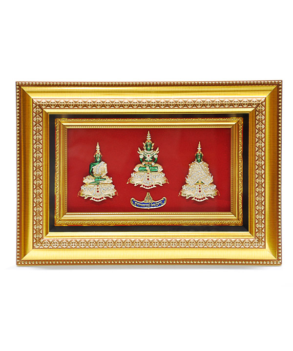 Frme with 3 season Emerald Buddha big size